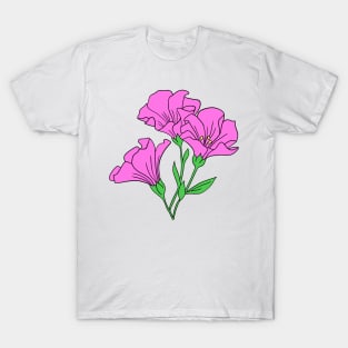 Pink Lily floral Hand Drawn Gardening Gift T-Shirt